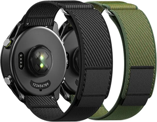 Vista 10 de ANCOOL Correa de nylon para reloj Compatible con Garmin Vivoactive 5/6/3/Forerunner 245/165/55, Correa de reloj de liberación rápida de 20mm