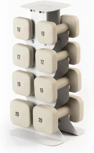 Vista 67 de WeGym SafeGrip - Mancuernas cuadradas con asas antideslizantes, pesas libres estéticas para entrenamientos en casa, diseño estable que evita rodar