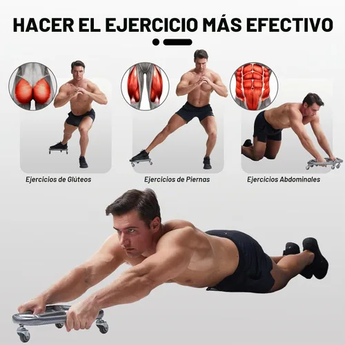 Vista 4 de HOTWAVE Rueda de rodillo de abdominales para entrenamiento de núcleo, equipo de ejercicio abdominal extra ancho para abdominales, brazos y espalda