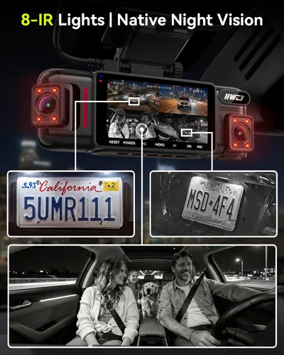 Vista 4 de IIWEY N6 PRO 4K STARVIS 2 4 canales Dash Cam 360° View, tarjeta gratuita