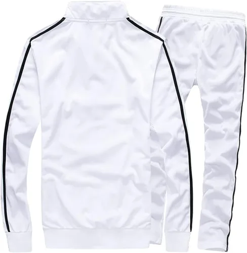 Vista 2 de MACHLAB Conjunto deportivo para hombre, chándal completo con cremallera, conjunto deportivo cálido, traje deportivo casual