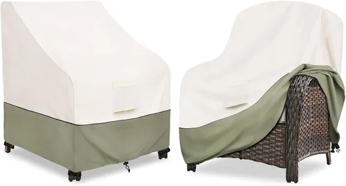 Vista 13 de Bitubi Funda otomana impermeable para patio, funda cuadrada resistente para muebles de mesa auxiliar para exteriores, tamaño 22 pulgadas de largo x