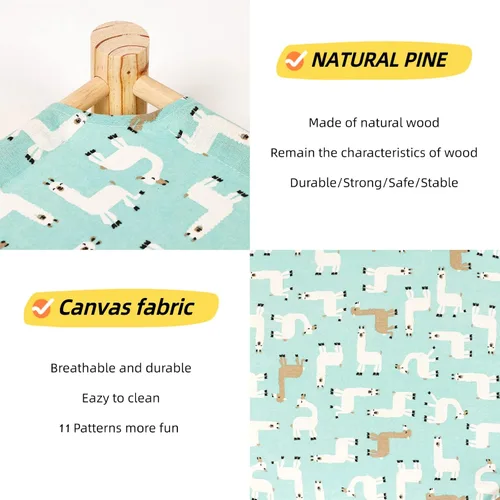 Vista 3 de Patas Lague Hamaca para gatos y perros, cama para perros pequeños, de madera, para gatos, mascotas, conejos, refrigeración, elevada