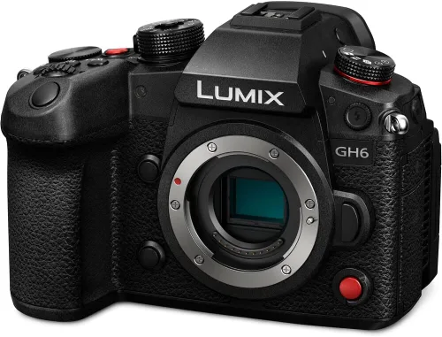 Vista 3 de Panasonic Cámara sin espejo Lumix GH6 (DC-GH6BODY) + tarjeta SD Sony de 64 GB + lector de tarjetas + funda + trípode flexible + correa de mano +