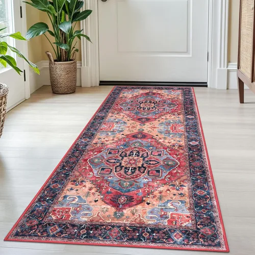 Vista 85 de SIILOOM Alfombra lavable de 2 x 3 pies, alfombra suave color taupe ceniza para entrada, tapete antideslizante para puerta de interior, tapete