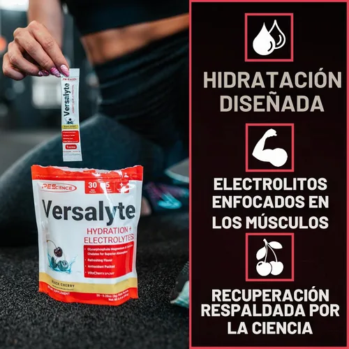 Vista 2 de PEScience Versalyte - Paquetes de hidratación con electrolitos, cereza