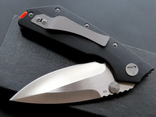 Vista 5 de Eafengrow EF335 Cuchillos plegables con hoja D2 y mango G10, cuchillo de bolsillo EDC de 5 pulgadas cerrado con clip (negro)