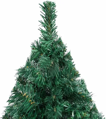 Vista 3 de 6.5ft Pre-Lit Artificial Christmas Tree with 250 LED Lights, Hinged PVC Branches, Metal Stand, and Decorative Balls for Indoor Holiday Decor Verde