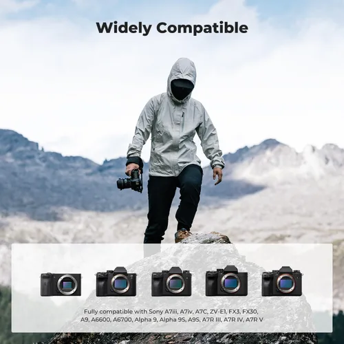 Vista 2 de K&F Concept Cargador de batería NP-FZ100, doble ranura A7III, cargador rápido compatible con cámaras Sony A7III A7III A7IV A6600 A6700 A9 A1 FX30