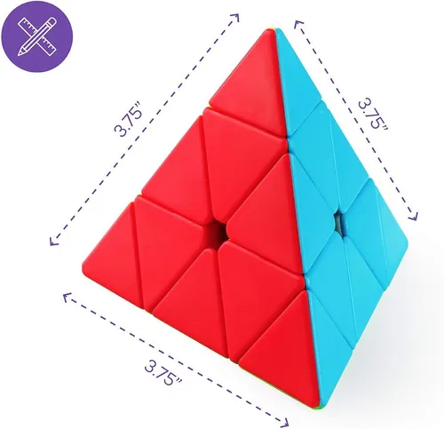 Vista 2 de D-FantiX – Pirámide Qiyi Qiming, cubo de velocidad sin calcomanía, rompecabezas de cubos y triángulos