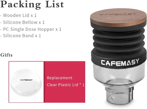 Vista 7 de Tolva de dosis única compatible con Eureka Mignon Espresso Coffee Grinder de silicona para soplar granos de café residuales (tolva elevada)