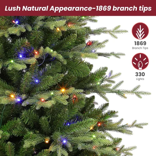 Vista 7 de SHareconn 4ft Prelit Artificial Aspen Christmas Tree with Remote Control 17 Modes & 330 Warm White & Multicolor Lights, 1869 PE & PVC Tips Full Xmas