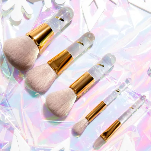 Vista 9 de Veil Cosmetics Pro On The Go - Juego de brochas de maquillaje de 5 piezas 1 cepillo corrector, 1 brocha de base, 1 cepillo de labios, 1 cepillo