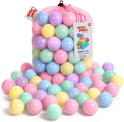 Vista 9 de Antsy Pants 100 pelotas para hogueras, pozo de pelotas para niños pequeños de 1 a 3 años, materiales no tóxicos, bolsa de almacenamiento ligera