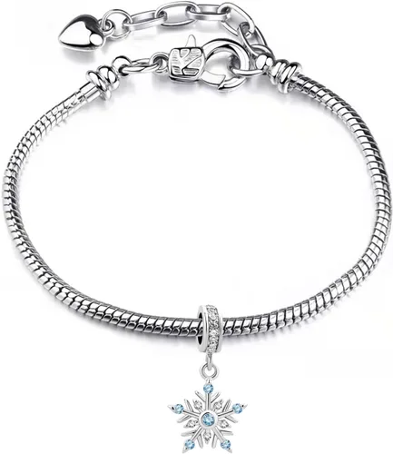 Vista 2 de Colgante de invierno congelado copo de nieve compatible con pulseras Pandora