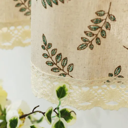 Vista 10 de Cortina de lino y algodón de granja de 15.7 pulgadas de largo, elegante cenefa de encaje floral para ventana de cocina y baño, 1 panel, hojas