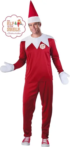 Vista 2 de Disfraz de Elf on The Shelf para hombre, Rojo