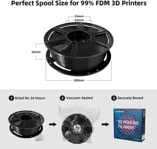 Vista 6 de FLASHFORGE - Filamento PLA para impresora 3D de 1.75mm, carrete de 1kg (2.2lbs), precisión dimensional de +/- 0.02mm, filamento para impresión 3D
