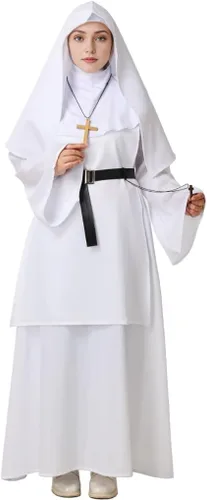 Vista 2 de BPURB Disfraz de monja para mujer para fiesta de Halloween