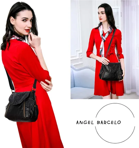 Vista 7 de Angel Barcelo Bolso cruzado y bolsos cruzados para mujer bolso de cuero ultra suave bolso de hombro para niña