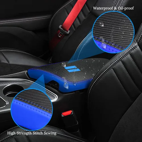 Vista 4 de para Dodge Challenger 2015-2023 Funda para Reposabrazos de Coche Impermeable Almohadillas de Consola Central Fundas de Protección contra Arañazos