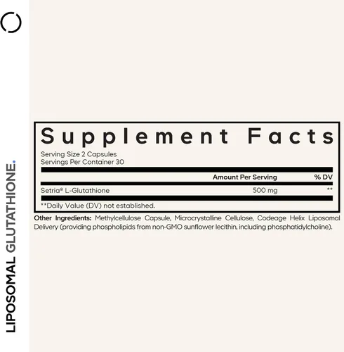 Vista 2 de Codeage Suplemento de glutatión liposomal, L-glutatión de setria reducido