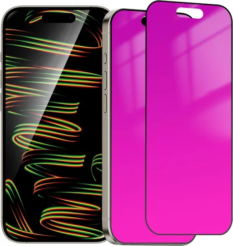 Vista 12 de Paquete de 2 protectores de pantalla de privacidad para iPhone 11 Pro Max/XS Max, vidrio templado antiespía, efecto espejo colorido degradado