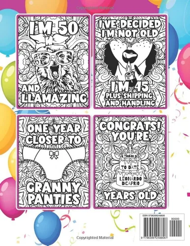 Vista 2 de 50th Birthday Coloring Book - Fifty and Fabulous Funny and Motivational 50 Year Old Colouring Book For Women With Humorous Happy Birthday ... 50