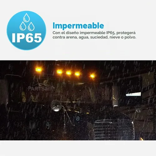 Vista 4 de Partsam 5 luces rectangulares ámbar 6 LED parte superior transparente para Freightliner Volvo