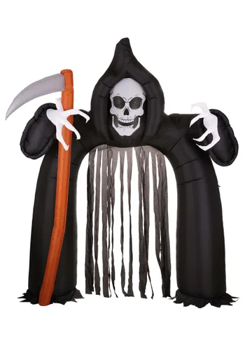 Vista 4 de Arco Inflable de la Muerte Segador de 2.9 m Decoración de Halloween Multicolor