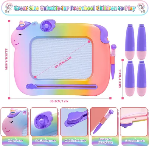 Vista 3 de Juguetes para niños pequeños 3, tablero de dibujo magnético juguetes para bebés, juguete de escritura y garabatos para niños pequeños, juguete