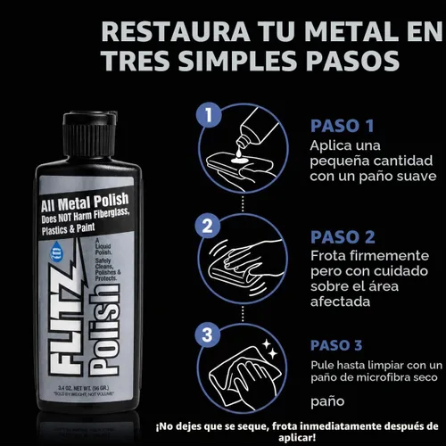 Vista 3 de Líquido Flitz para pulir metal, plástico y fibra de vidrio, Verde