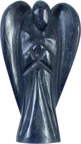 Vista 14 de Crocon Figura curativa de ángel de bolsillo de siete chakras, cristales de ángel de la guarda tallados a mano para energía positiva, mini estatua