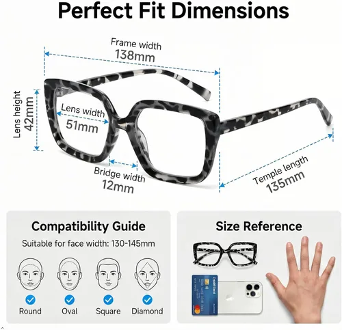 Vista 4 de Eyekepper Gafas de lectura para mujer, paquete de 4 lentes de lectura de marco grande, de gran tamaño Large Womens Eyewear, Square Ladies