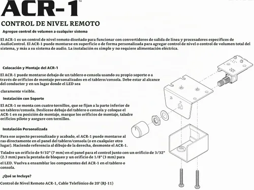 Vista 7 de Audio Control ACR1 - Mando a distancia para procesadores de control de audio