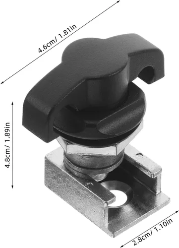 Vista 2 de Cabilock 2pcs Zinc Alloy T-Handle Locks with Base, Mechanical Cam Cabinet Latch Lock Set for Toolbox, Electrical Panel, Vehicle and Truck Equipment