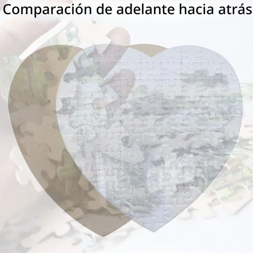 Vista 5 de 10 juegos de rompecabezas de sublimación en blanco en forma de corazón con 75 piezas DIY prensa de calor manualidades transferencia térmica