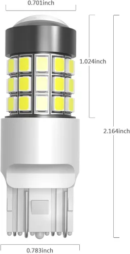Vista 8 de Alla Lighting Recién actualizado T20 7440 7443 LED Focos de respaldo, reversa, señal, luz de freno o DRL, 6000K blanco Xenón, súper brillantes