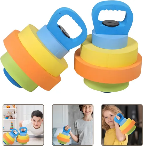 Vista 9 de Toddmomy 1 par de mancuernas ajustables de Eva flotante para natación, playa, vacaciones, fiestas en la piscina, diseño atractivo para entrenamiento