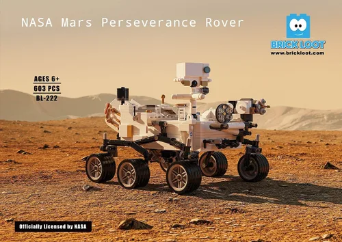 Vista 7 de Kit de Construcción de Rover de Marte de la NASA de Brick Loot – Modelo de Exploración Espacial Compatible con Lego de 603 Piezas con Helicóptero