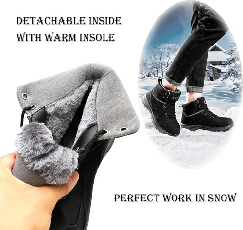 Vista 3 de UPSOLO Mens Waterproof Winter Boots