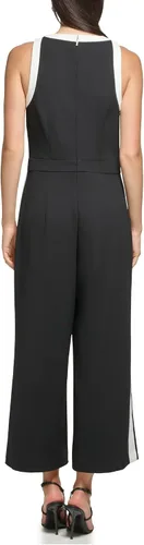 Vista 3 de Karl Lagerfeld Paris Womens Blak and White Pockets Framing Jumpsuit