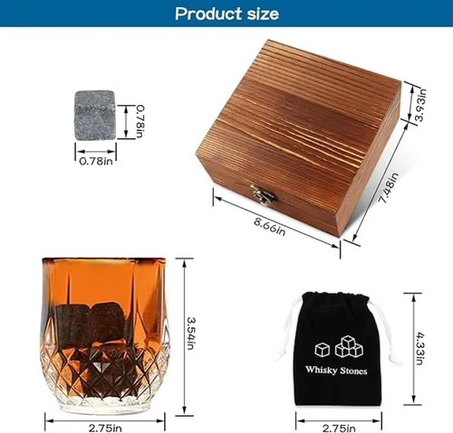 Vista 4 de SET WHISKY DE CRISTAL CON PIEDRAS DE LUJO