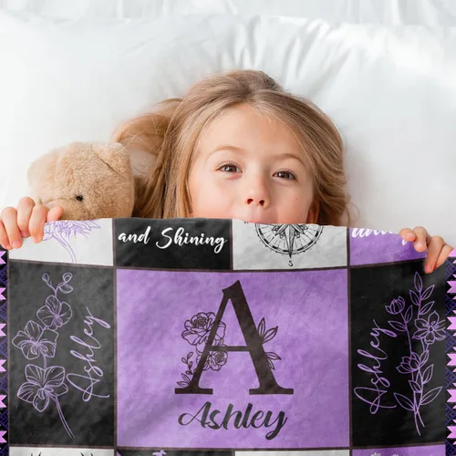 Vista 5 de Mantas personalizadas con nombre para niños, mantas personalizadas con nombre para niños y niñas, regalos de cumpleaños personalizados para bebé