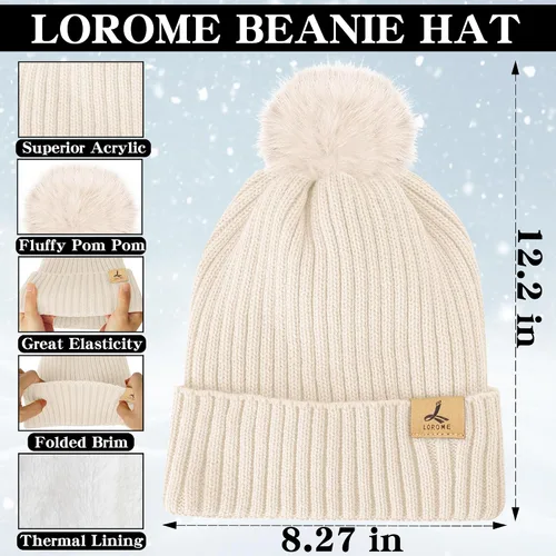 Vista 3 de Conjunto de guantes para pantalla táctil y gorro para exteriores