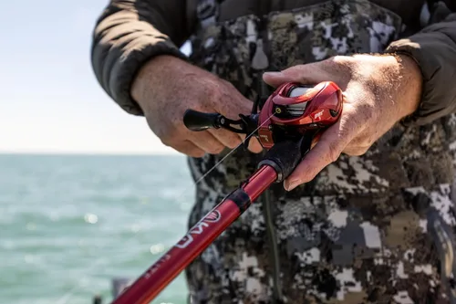 Vista 9 de Lew's Carrete de pesca KVD Elite Baitcast, recuperación de derecha, relación de engranaje 7.5:1, rodamientos 6+1