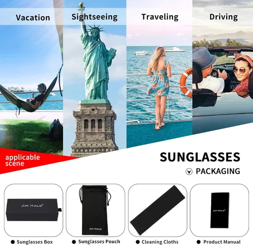 Vista 7 de JIM HALO Gafas de sol retro cuadradas estilo aviador con lente de cristal de alta calidad, gafas planas de metal para hombres y mujeres