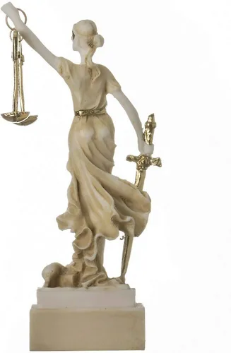 Vista 4 de Diosa griega Themis 5.5" Estatua ciega dama justicia abogada regalo dorado