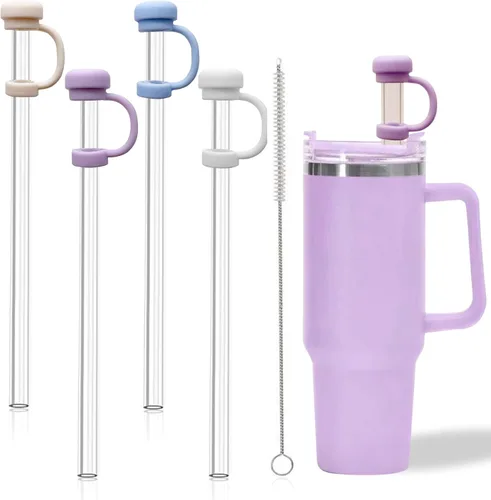 Vista 7 de 4 tapas de silicona para popotes Stanley Cup de 14, 20, 30, 40 onzas, protector de pajitas de silicona, protector de pajilla, protectores de tapas