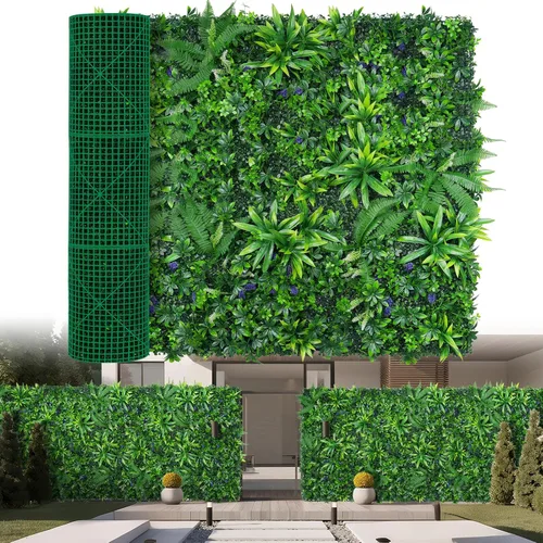 Vista 15 de Yangrass Paneles de Pared de Césped, 40"x120" (33.33 pies cuadrados) Rollo de Seto de Boj Artificial Pantalla de Privacidad, Decoración de Pared